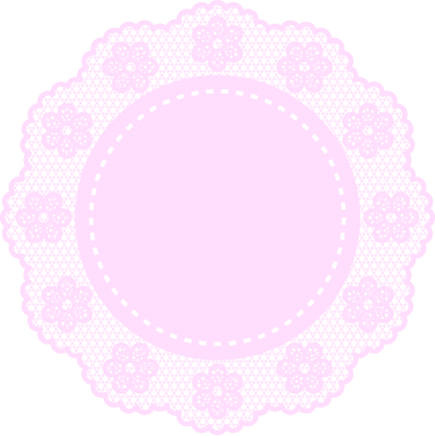 おしゃれな花柄の円形レース　ピンク